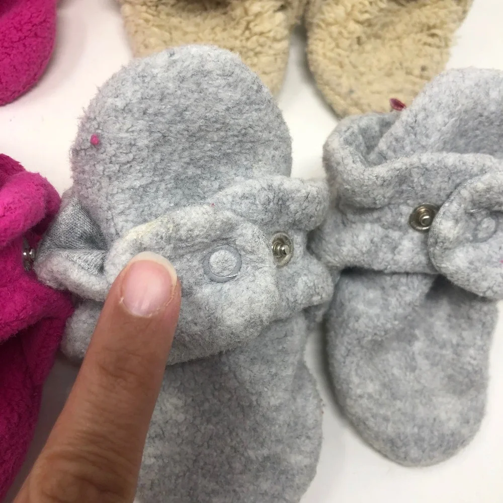 Zutano Booties Lot 11 Pairs 6M Baby Girls Multicolor Fleece Cotton Snap Stay-On